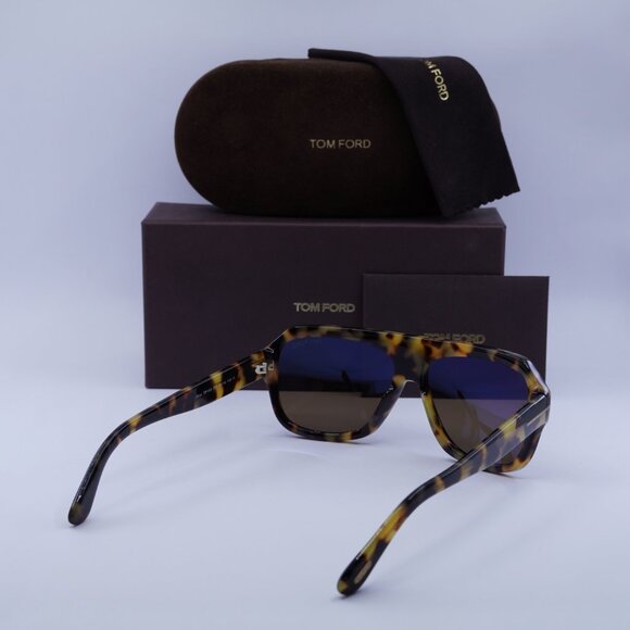 Tom Ford Omar FT0465 56J Sunglasses Havana Aviator Frame, Roviex Lenses - Picture 9 of 9